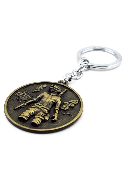 Solfera Unisex Battleground Mobile Embossed Antique Yellow Metal Keychain Kc756