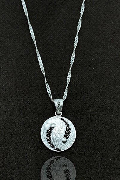 Midyat Nurtaş Gümüş Kadın Ying Yang Model Elişçiliği Telkari Gümüş Kolye MNG2...