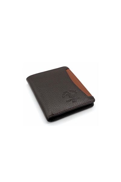 WEST POLO CÜZDAN Brown Men's Transparent Card Holder with Paper Money Compartment Card Holder WP3002