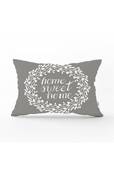 Realhomes Home Sweet Home Dijital Baskılı Dekoratif Dikdörtgen Yastık Kırlent...
