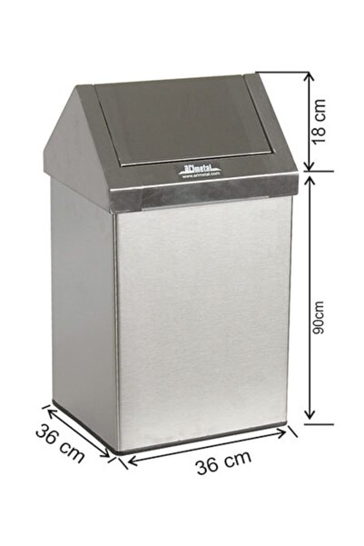 Genel Markalar Paslanmaz Çöp Kovası Sallanır Çatı Kapak 100 Litre
