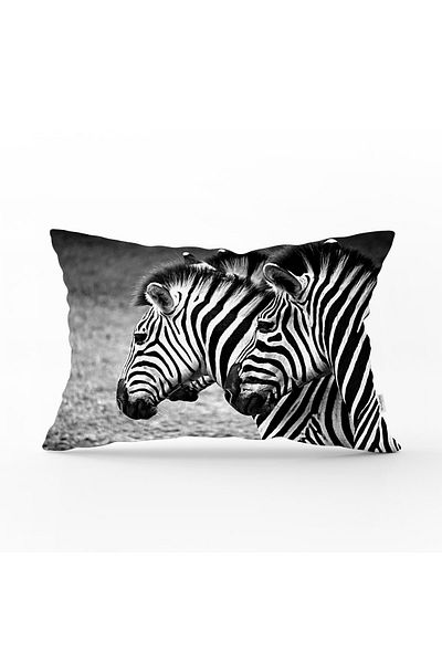 Realhomes Modern Zebra Pattern Digital Printed Rectangle Pillow Throw Pillow Case 45X65Cm