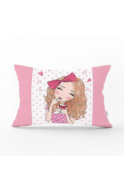 Realhomes Fashion Girl Digital Printed Μοντέρνα Ορθογώνια Μαξιλαροθήκη Ριχτάρι
