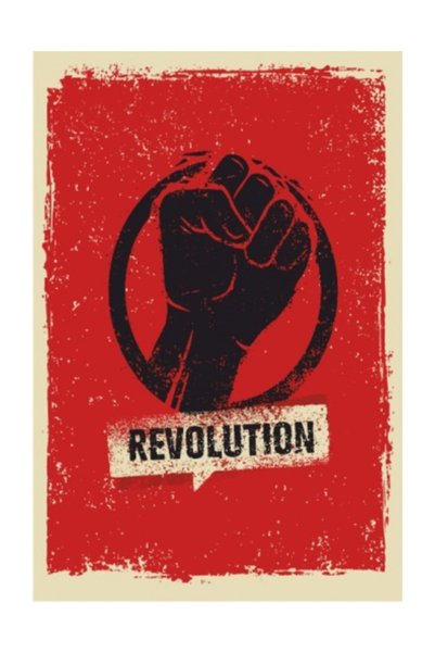 Hayat Poster Revolution Devrim Retro Vintage Ahşap Poster