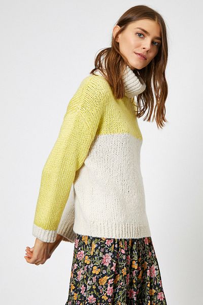Koton Ecru gestrickter Strickpullover für Damen