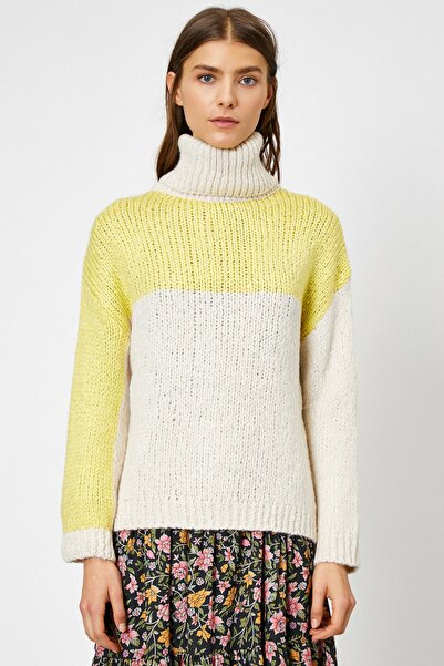 Koton Γυναικείο Εκρού Πλεκτό Σακάκι