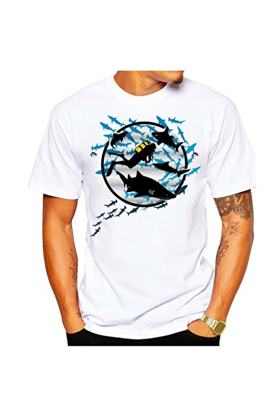 SCUBAPROMO تي شيرت رجالي للغوص من Shark Diver