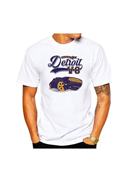 SCUBAPROMO Detroit V8 bela muška majica