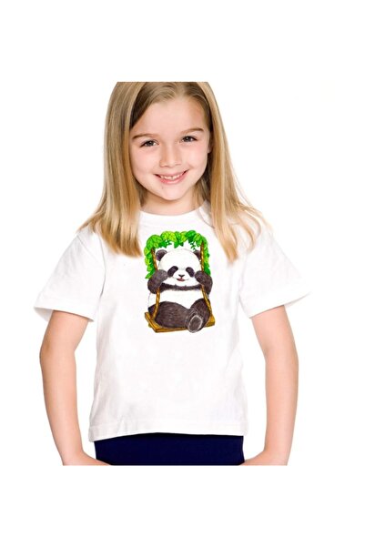 SCUBAPROMO Bela majica za devojčice "Chubby Panda"