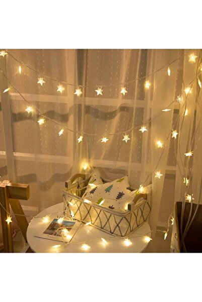ORİJİNALDÜKKAN 2 Metre Pilli Led Işıklı Yıldız Dizeleri Animasyonlu Dekoratif Ev Aydınlatma Organizasyon Süsleme