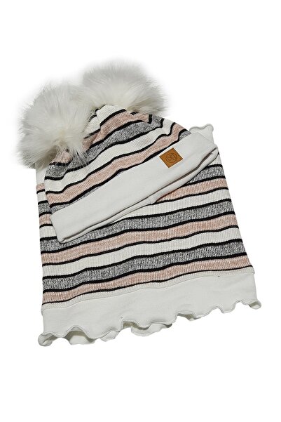 Babygiz Girl's Ecru Powder Beret Neck Collar