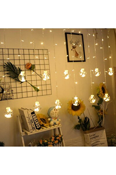 ORİJİNALDÜKKAN Küre Toplu Perde Led Işıklar Animasyonlu Fişli Dekoratif Ramaz...