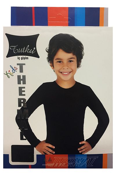 Tutku Boy's Black Thermal Top