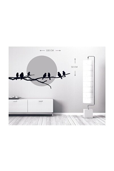 Sticker Sepetim Autocolant Decorativ Ramuri Si Pasari 100x50 cm