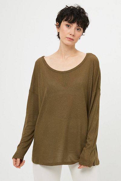 Koton Khakifarbener Damenpullover 5YAK17433HK