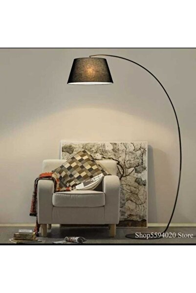 Rsylight Retro Metal Dekoratif Rustik Siyah C Kol Başlık Köşe Lambası Lambader Başlık Çap:45 Cm