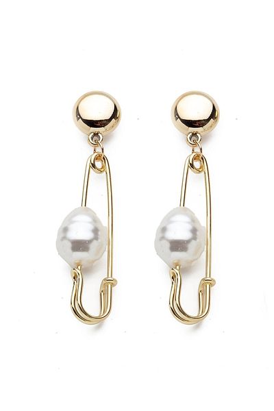 Modex Gold Yellow Pearl Hook Earrings (7cm)