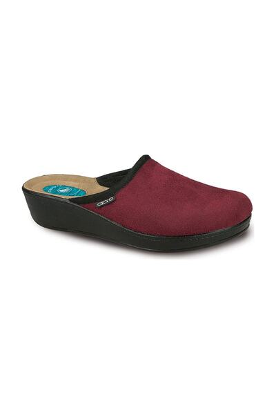 Ceyo Claret Red Women's Fleece Wedge Heel Slippers - 9932