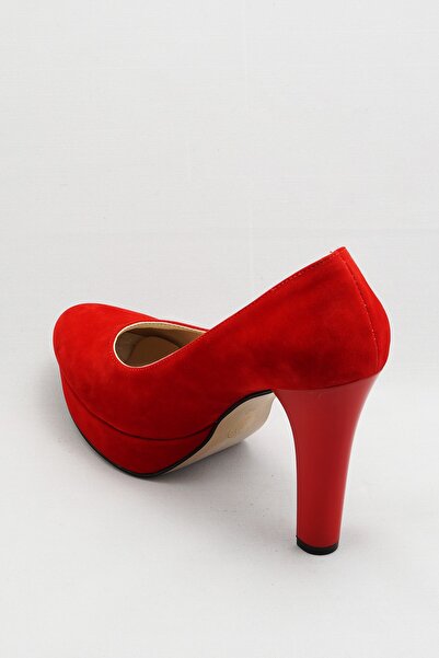 Çnr&Dvs Kırmızı Kadın Klasik Topuklu Ayakkabı CNR2001Kırmızı Süet