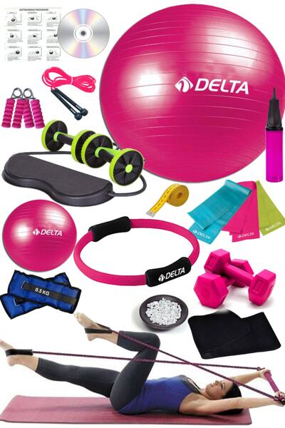 Delta Full Pilates Seti Topu Tam Set Pilates Çemberi Pilates Minderi Mat Studio Revoflex Dambıl