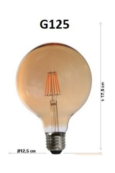 İthal 6w E27 G125 Rustik Led Ampul