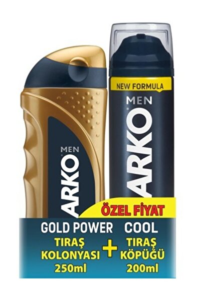 ARKO Tıraş Kolonyası Gold 250 Ml & Tıraş Köpüğü Cool 200 Ml