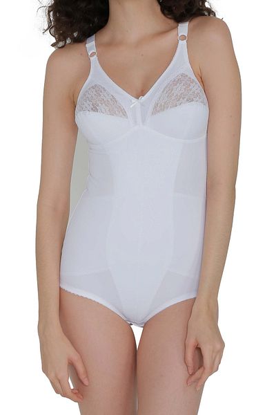 Yevda Corset de damă din țesătură albă din satin 4030
