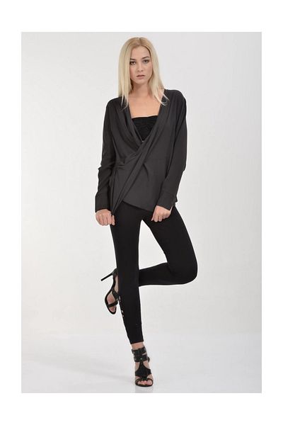 Cotton Candy Long Sleeve Blouse - Anthracite