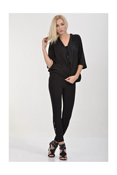 Cotton Candy Футболка з ефектом розриву на рукаві - чорна