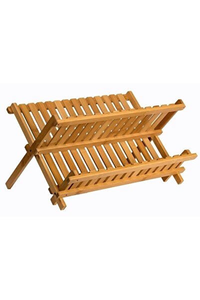 Senin Dükkanın Bambu Katlanabilir Tabaklık Bulaşıklık Küçük Boy 39 Cm X 32 Cm...