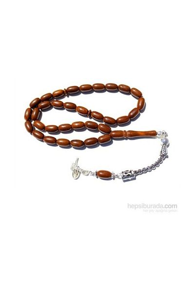 RD EKOAVM Brown Colored Veined Amber Prayer Beads - 6x11 Mm