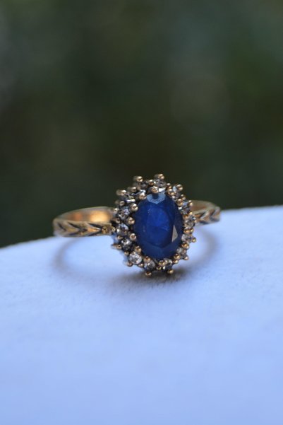 Stoneage Oval Sapphire Adjustable Women's Ring