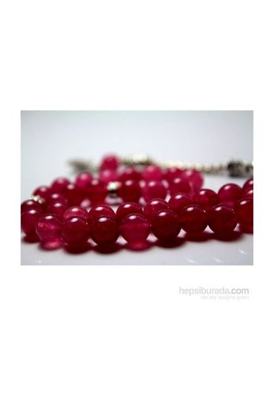 RD EKOAVM 8 Mm Globe Cut Pink Agate Stone Rosary