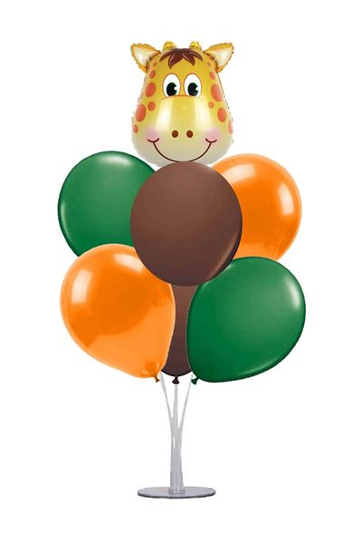 kidspartim 7-Piece Balloon Stand Bundle Giraffe Safari Themed Balloon