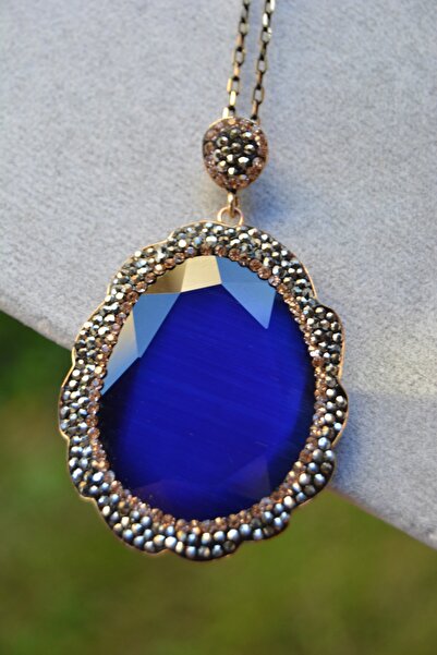 Stoneage مجوهرات عين القطة قلادة كبيرة