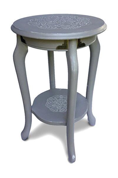 Orta Sofa Fransız Keteni Metal Aksesuarlı Sehpa