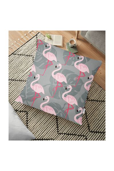 Realhomes Perna de podea imprimata digital cu model Flamingo - 70 X 70 cm