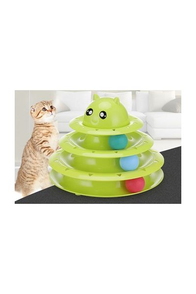 CMT 3 Layers Cat Toy with Cat Head New