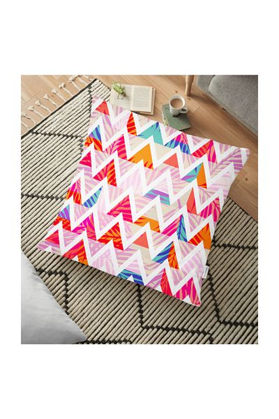 Realhomes Perna de podea moderna cu model geometric cu podea colorata - 70 X 70 Cm