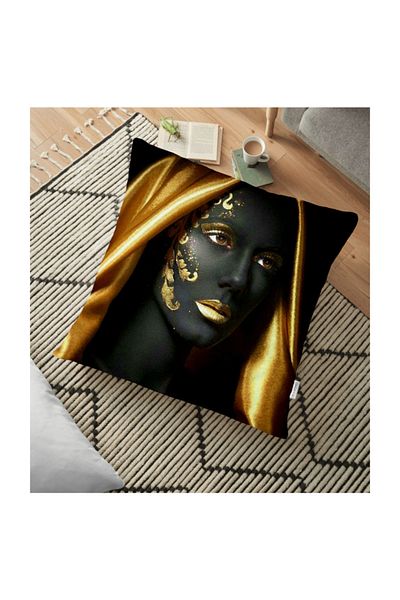 Realhomes Femeie Africana Perna Decorativa Moderna De Pardoseala cu Figura Umana - 70 X 70 Cm