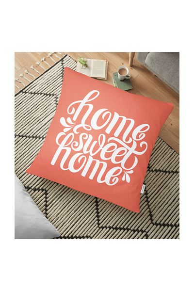 Realhomes Home Sweet Home Perna Decorativa de Pardoseala Imprimata Digital - 70 x 70 cm
