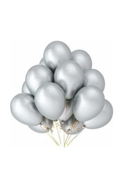 Happyland 100 Silver Metallic Balloons
