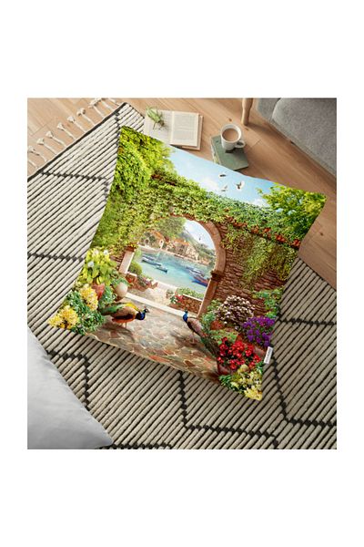 Realhomes Perna Decorativa Imprimata Digital Peacock - 70 X 70 Cm