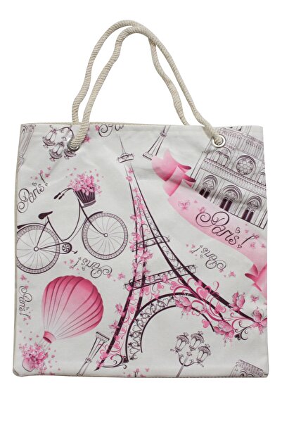 4KF Πολύχρωμη γυναικεία τσάντα παραλίας 857000001787