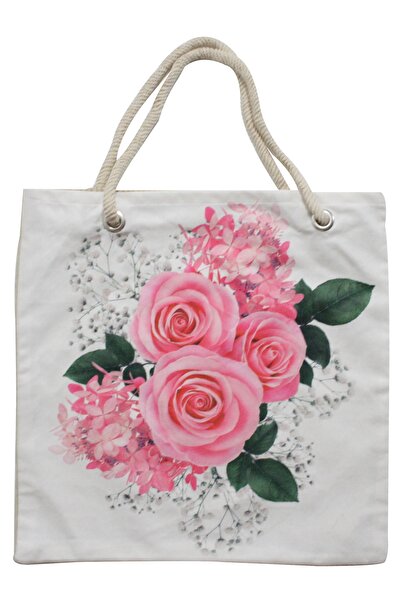 4KF Πολύχρωμη γυναικεία τσάντα παραλίας 857000001781