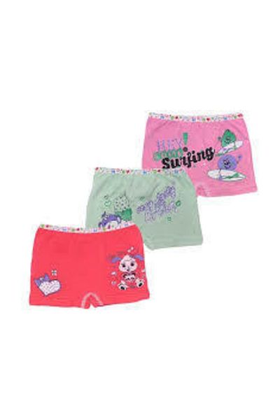 Tutku Girl Colorful Printed Elastane Boxer 12 Pieces 181