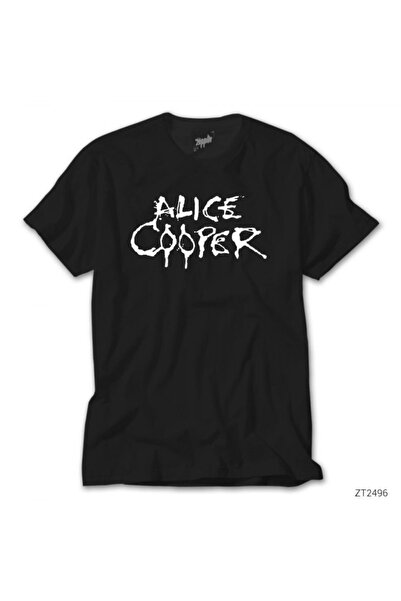Z zepplin تي شيرت أسود بشعار أليس كوبر