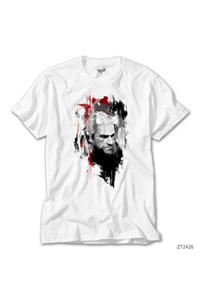 Z zepplin تي شيرت ويتشر جيرالت أوف ريفيا الأبيض