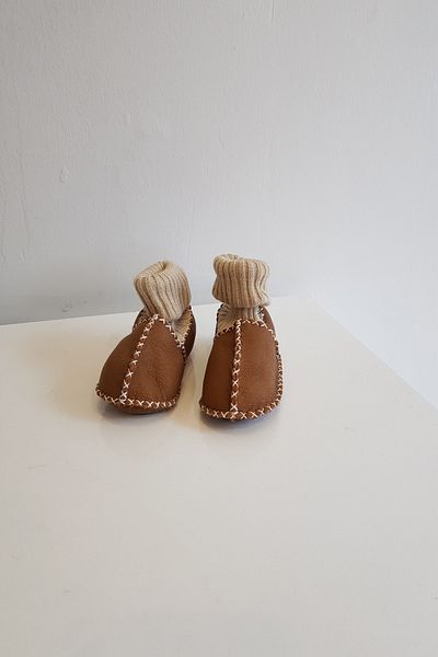 Papulin Girl Boy Baby Suede Leather Furry Booties