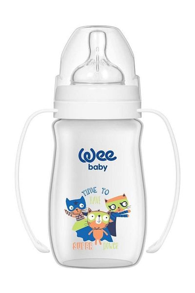 Wee Baby زجاجة وي بيبي كلاسيك بلس ذات العنق العريض من البولي بروبيلين، ألوان متنوعة، سعة 250 مل